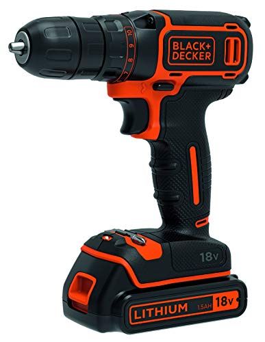 BLACK+DECKER BDCDC18-QW Perceuse-Visseuse sans fil - 650 trs/min, 18V, Sans coffret, 1 batterie