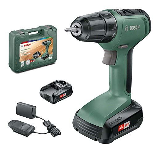 Bosch Home and Garden Perceuse-visseuse sans fil Bosch - UniversalDrill 18 - 2 batteries 18V-1,5Ah et chargeur, livré avec deux embouts de vissage et coffret