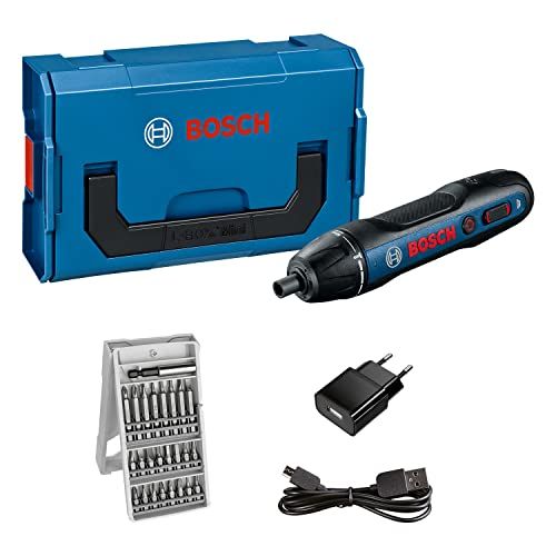Bosch Professional Visseuse sans-fil GO 2.0 - Avec set de 25 embouts de vissage, câble de charge, L-BOXX Mini
