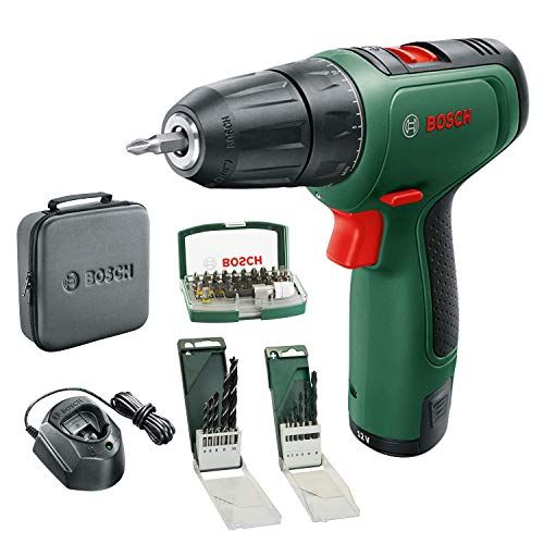 Bosch Home and Garden Perceuse-visseuse sans fil Bosch - EasyDrill 1200 - Batterie 2,0 Ah, système 12 Volt, set de perceuse et jeu de forets, sac souple - Édition Amazon