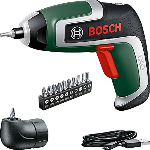 Bosch Home and Garden Visseuse compacte sans fil - IXO Kit - 7e génération ; 3,6 V ; 2,0 Ah ; 5,5 Nm ; adaptateur de renvoi d'angle inclus; câble micro-USB; visse jusqu'à 190 vis; livré dans un carton